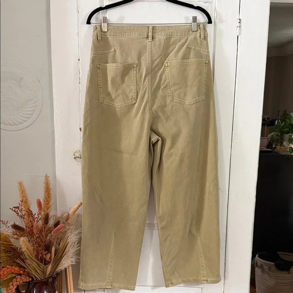 Halara Khaki Green Barrel Leg Jeans - Picture 3 of 4